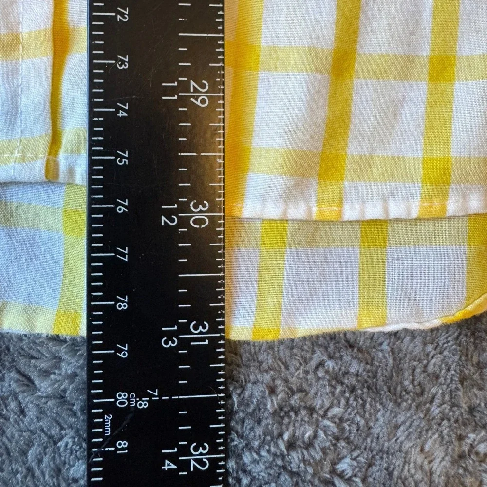 Vintage Lee Mens XL Yellow White Checkered Short Sleeve Button Down Shirt